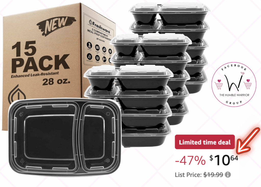 15-pack of Meal prep containers!